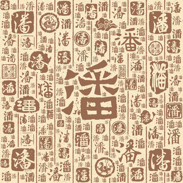 潘字书法文字背景底纹