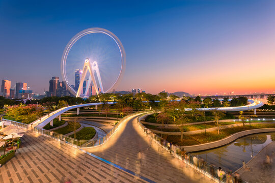 深圳欢乐港湾摩天轮夜景