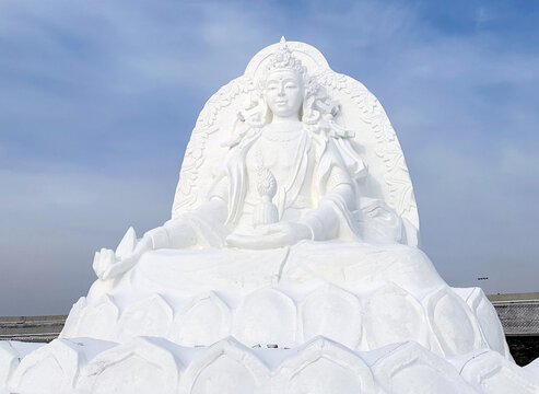 雪雕观音