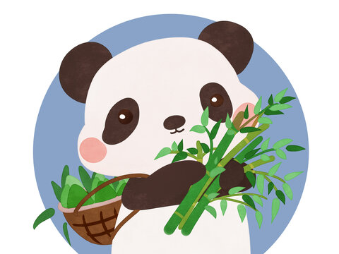 可爱手绘动物熊猫