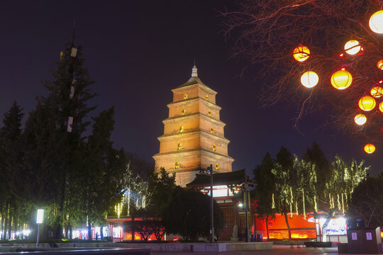 西安大雁塔夜景