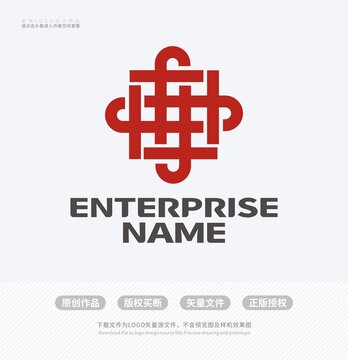 f字母中国风LOGO标志设计