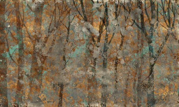 北欧复古铁锈抽象电视背景墙