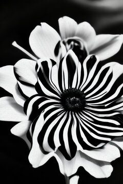 花卉写生黑白装饰画