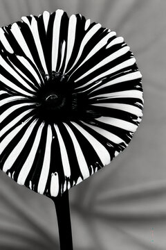 抽象花卉黑白装饰画