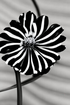 现代花朵黑白装饰画