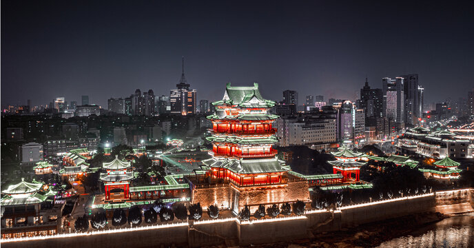 江西文昌阁古楼旅游区夜景