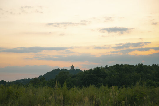 晚霞夕阳乡村