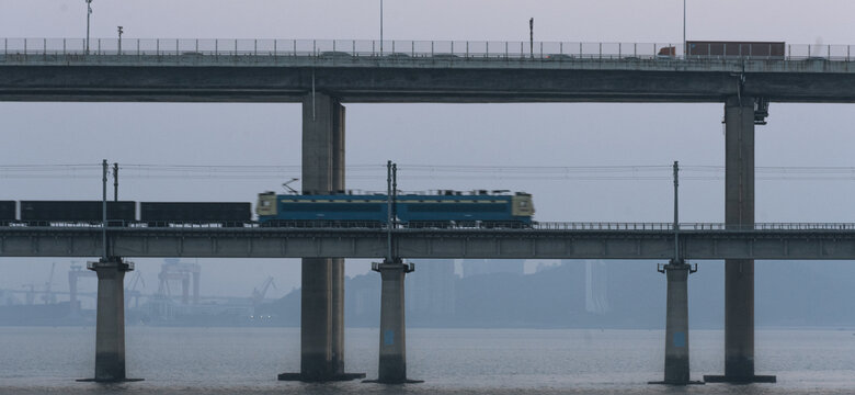 厦门集美十里长堤跨海大桥日落