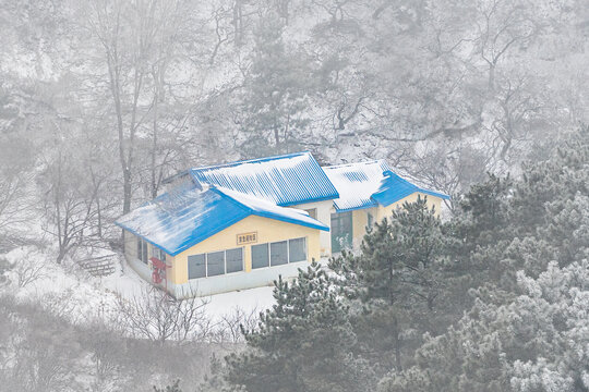 北京雪后八达岭长城雾凇