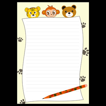 卡通动物信纸