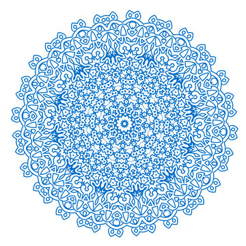 蓝色圆形花纹图案