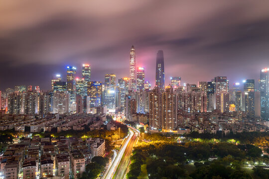 深圳CBD天际线夜景