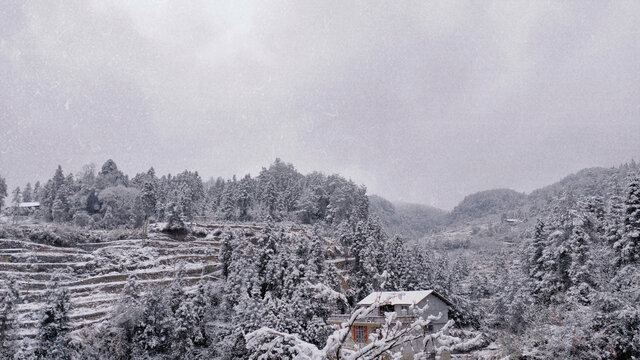 乡村雪景