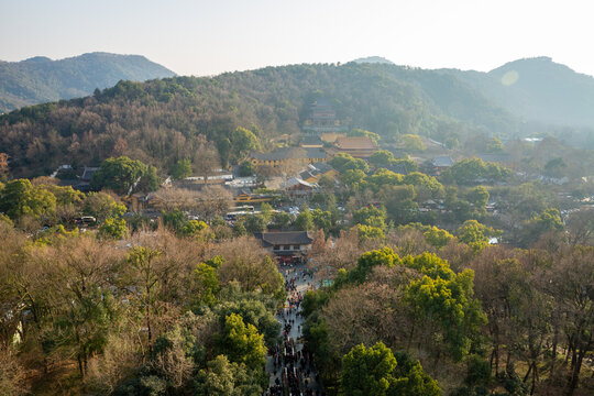 鸟瞰杭州西湖风景区