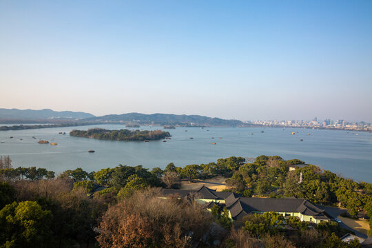 鸟瞰杭州西湖区
