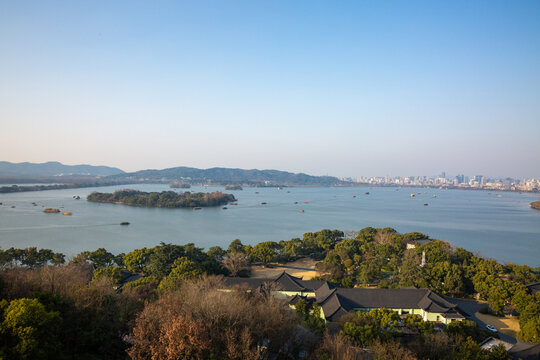 俯瞰杭州西湖风景区