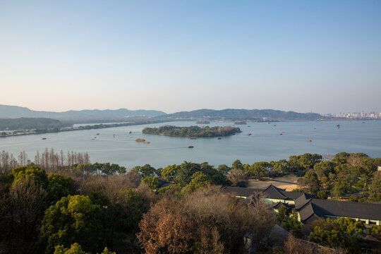 俯瞰杭州西湖风景区