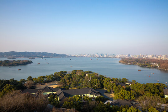 航拍杭州西湖景区