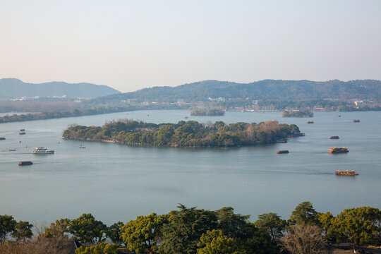 航拍杭州西湖风景区