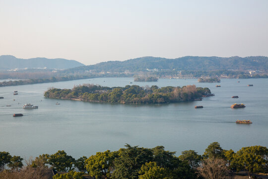 航拍杭州西湖风景区