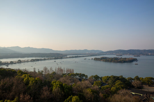 航拍杭州西湖风景区