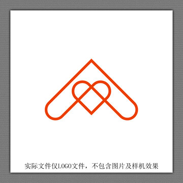 A字母心形LOGO设计