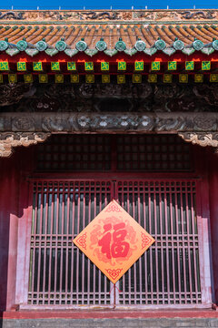 春节中国沈阳故宫的古建筑