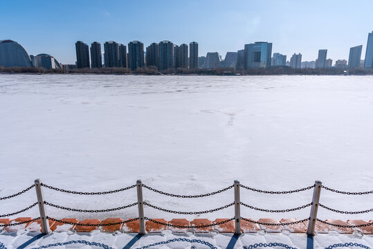 冬天中国沈阳五里河公园