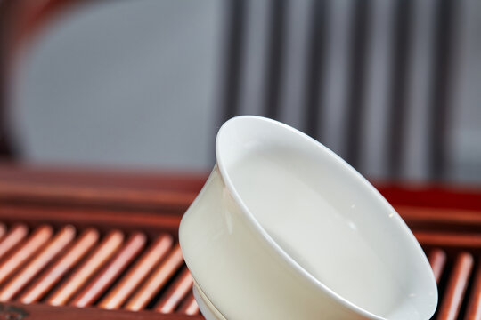 白瓷三才盖碗