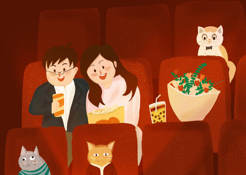 情侣看电影