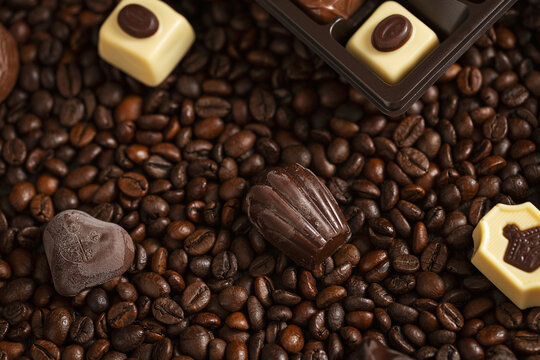 巧克力甜品咖啡豆海报