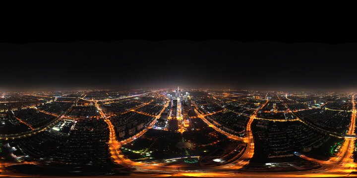 苏州城市夜景VR全景图