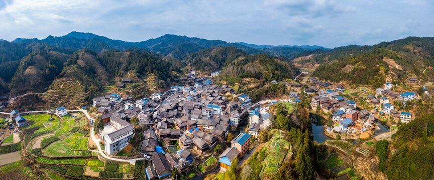 航拍南方农村乡村振兴全景