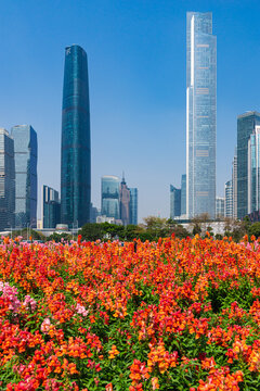 广州珠江新城地标建筑都市风景