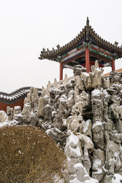 冬天雪后的中国沈阳故宫