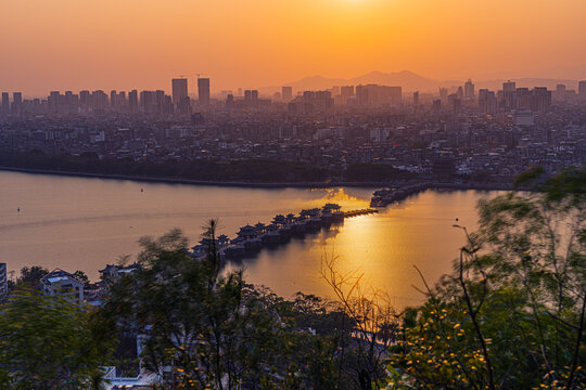 广济桥日落美景