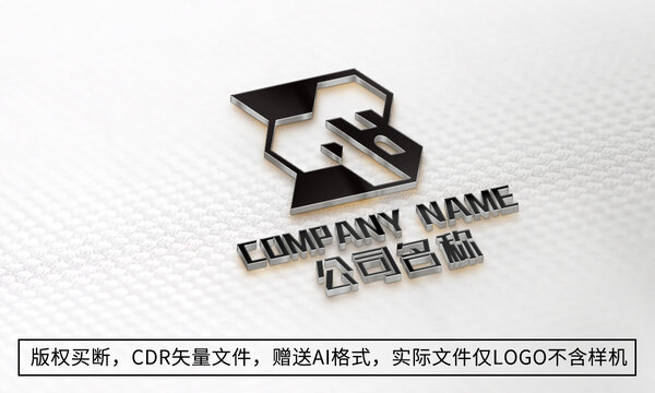 B字母logo标志商标设计