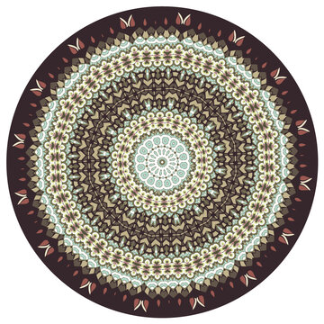 圆形波西米亚民族花纹图案