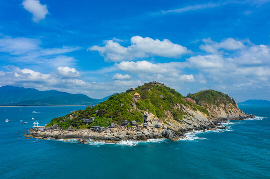 航拍海南陵水分界洲岛热带岛屿