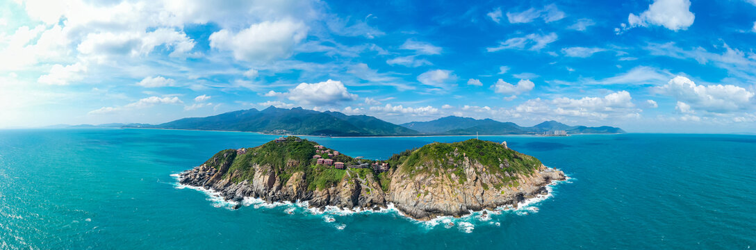 航拍海南陵水分界洲岛热带岛屿