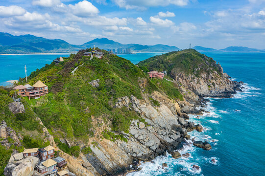 航拍海南陵水分界洲岛热带岛屿