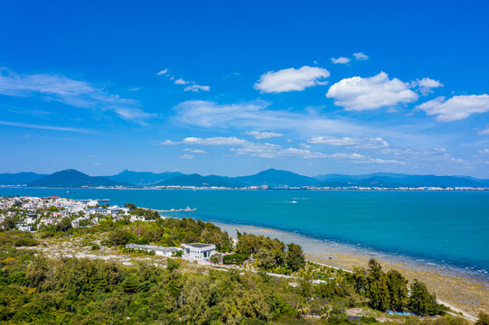 航拍三亚西岛海洋文化旅游区