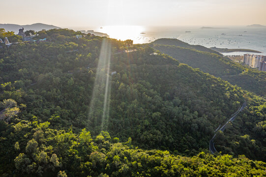 航拍海南三亚鹿回头半岛风景区