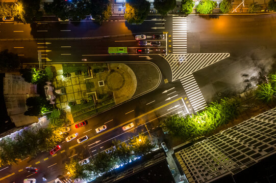 海南文昌文建路口金山广场夜景