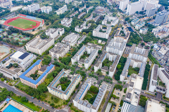 航拍海南大学海甸校区高校校园