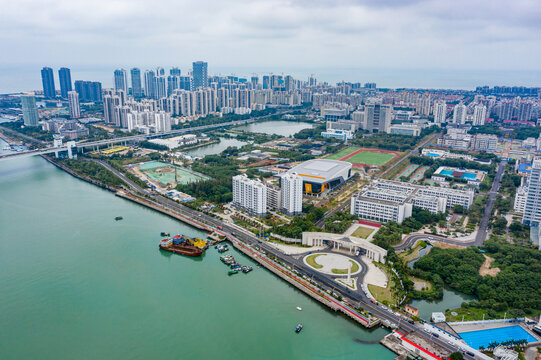 航拍海南大学海甸校区高校校园