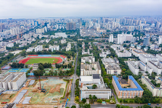 航拍海南大学海甸校区高校校园