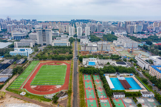 航拍海南大学海甸校区高校校园