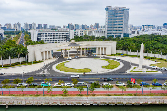 航拍海南大学海甸校区高校校园